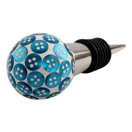 Turquoise Button Wine Stopper